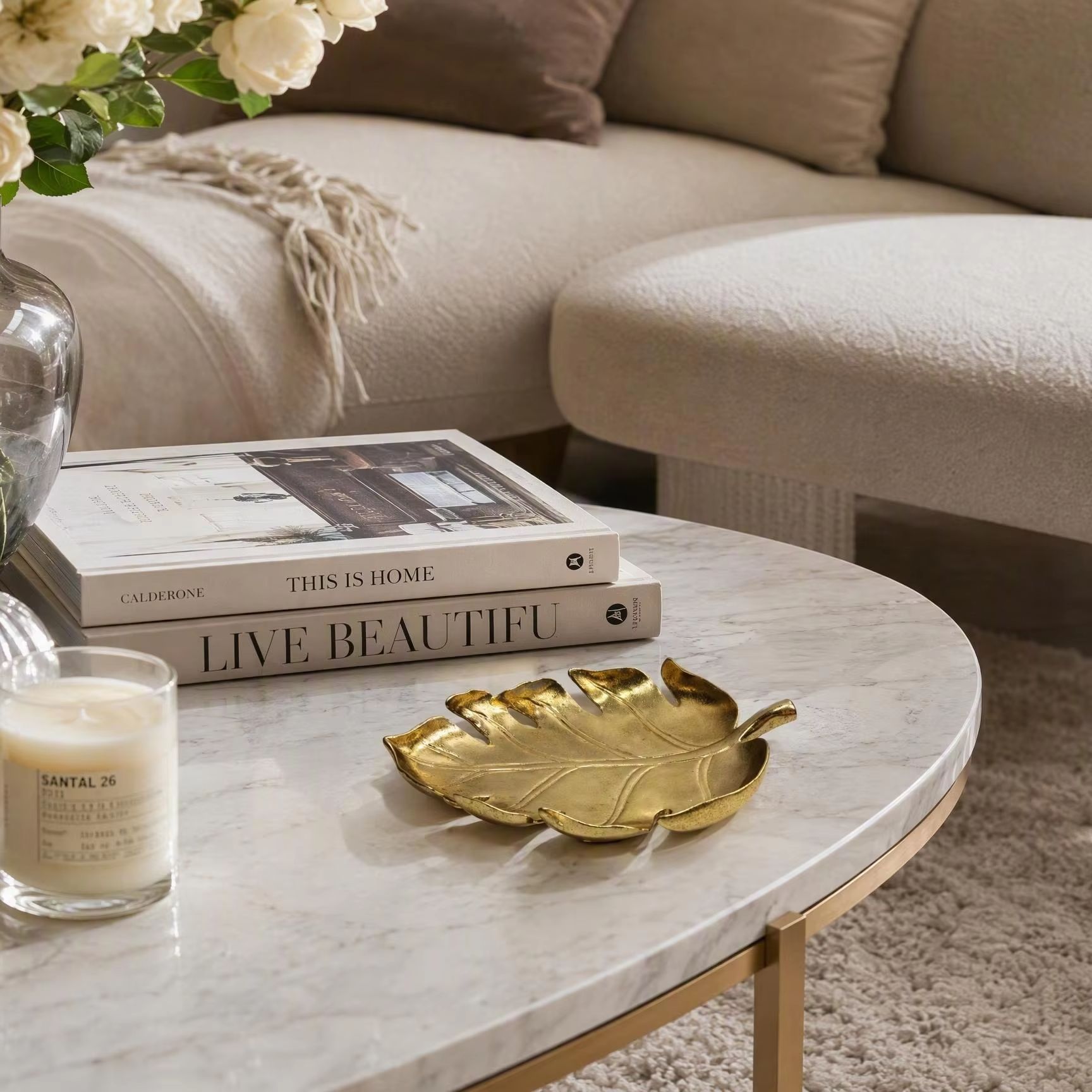 Quiet Luxury Lifestyle - Light Luxury Golden Leaf Storage Tray,