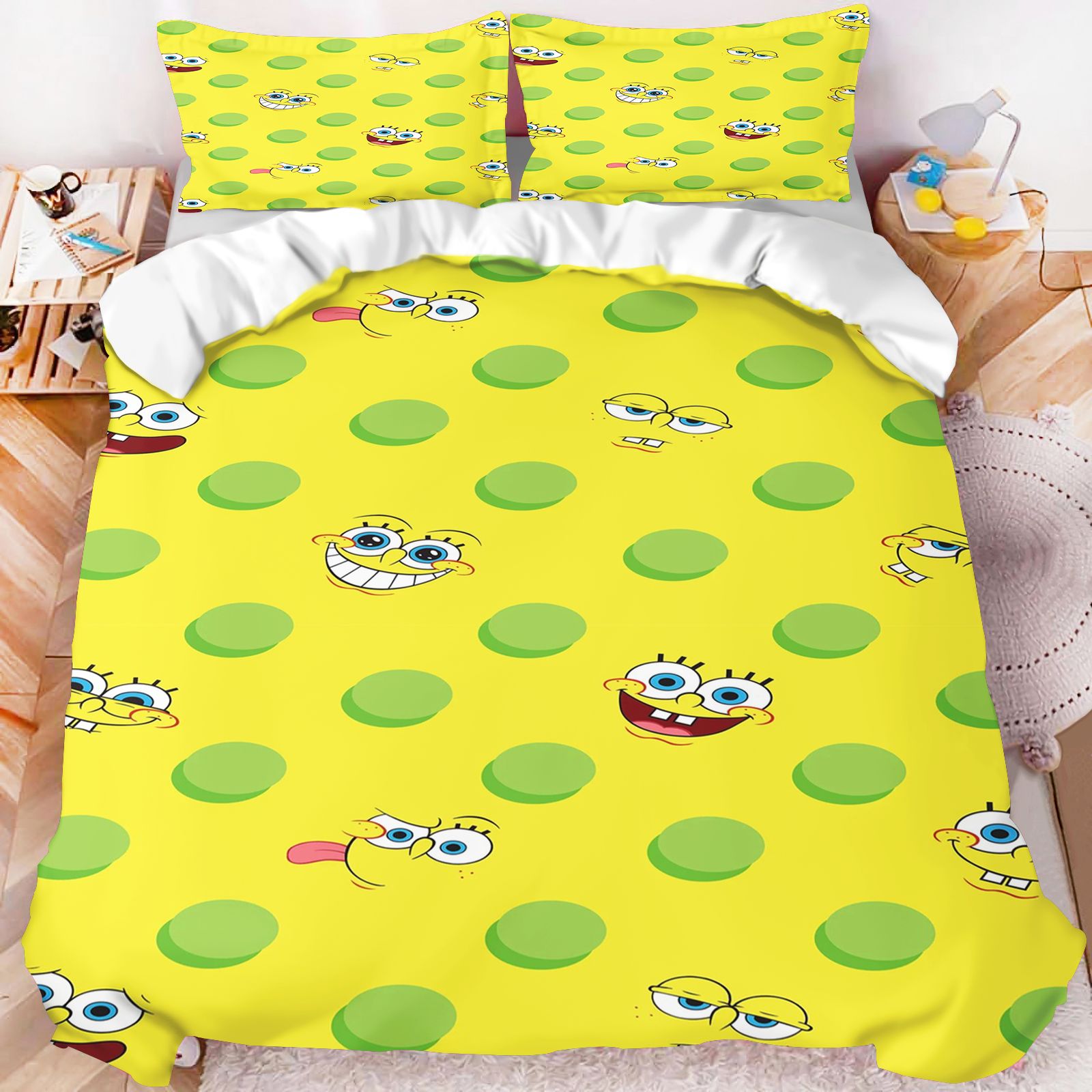 SpongeBob SquarePants All Char - Linen Duvet Cover ulasan dan harga