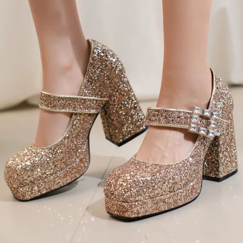 Women's Block High Heels Mary  - Luxury Lifestyle ulasan dan harga