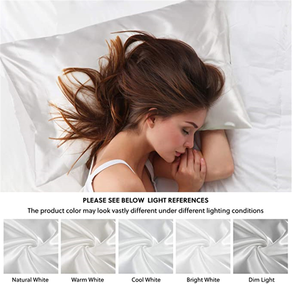 2pcs/lot Solid Silky Satin Ski - Silk Pillowcase Set ulasan dan harga