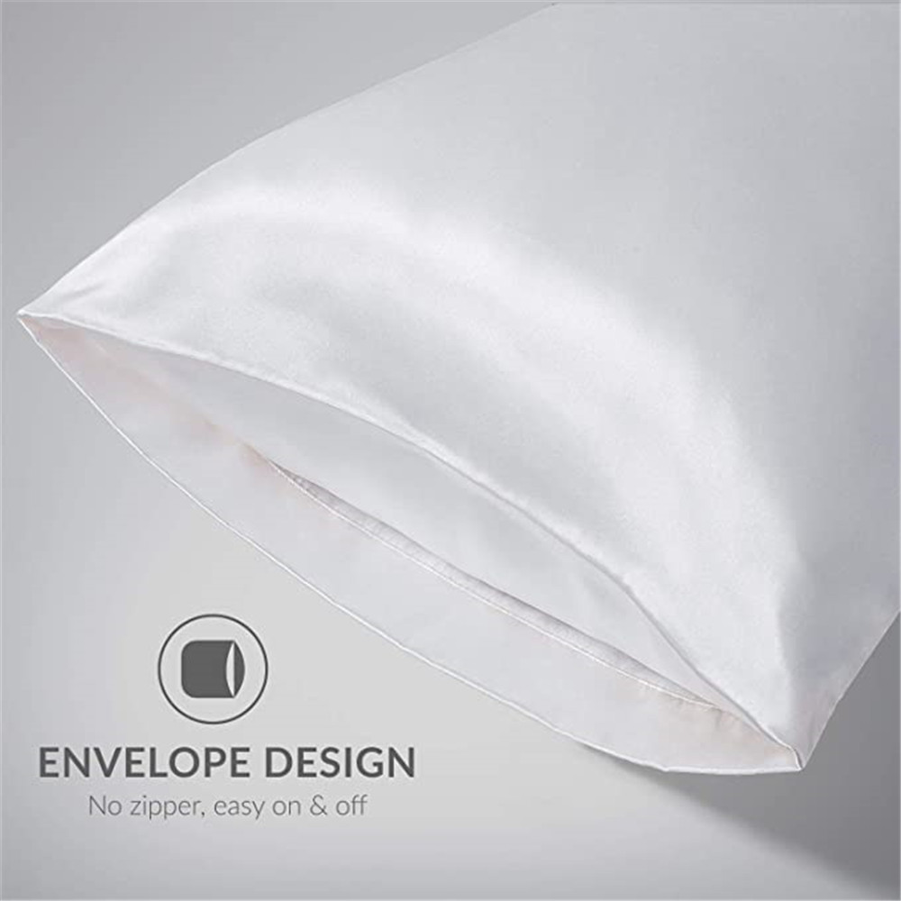 2pcs/lot Solid Silky Satin Ski - Silk Pillowcase Set ulasan dan harga