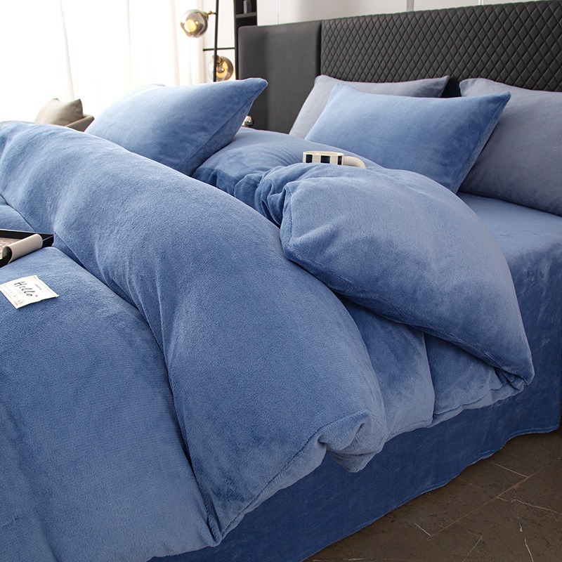 Thickened Milk Velvet Four-Pie - Linen Duvet Cover ulasan dan harga