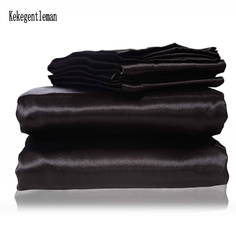 Satin Black Bedding Set With D - Silk Pillowcase Set ulasan dan harga